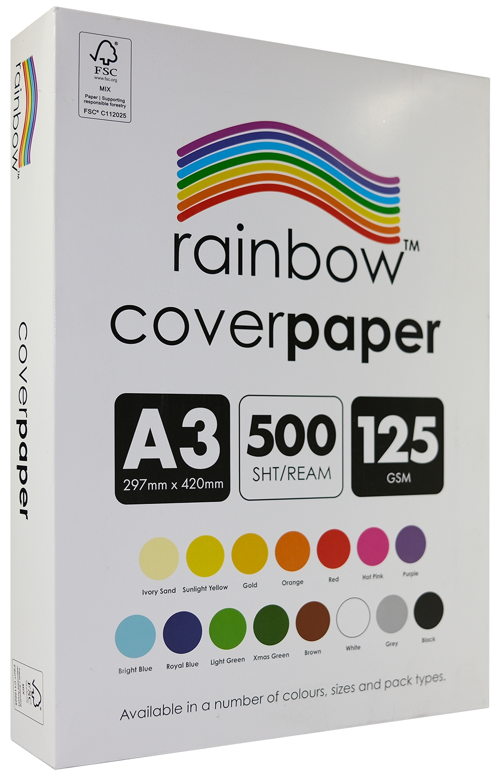 Rainbow Cover Paper A3 500 sheets Coloured